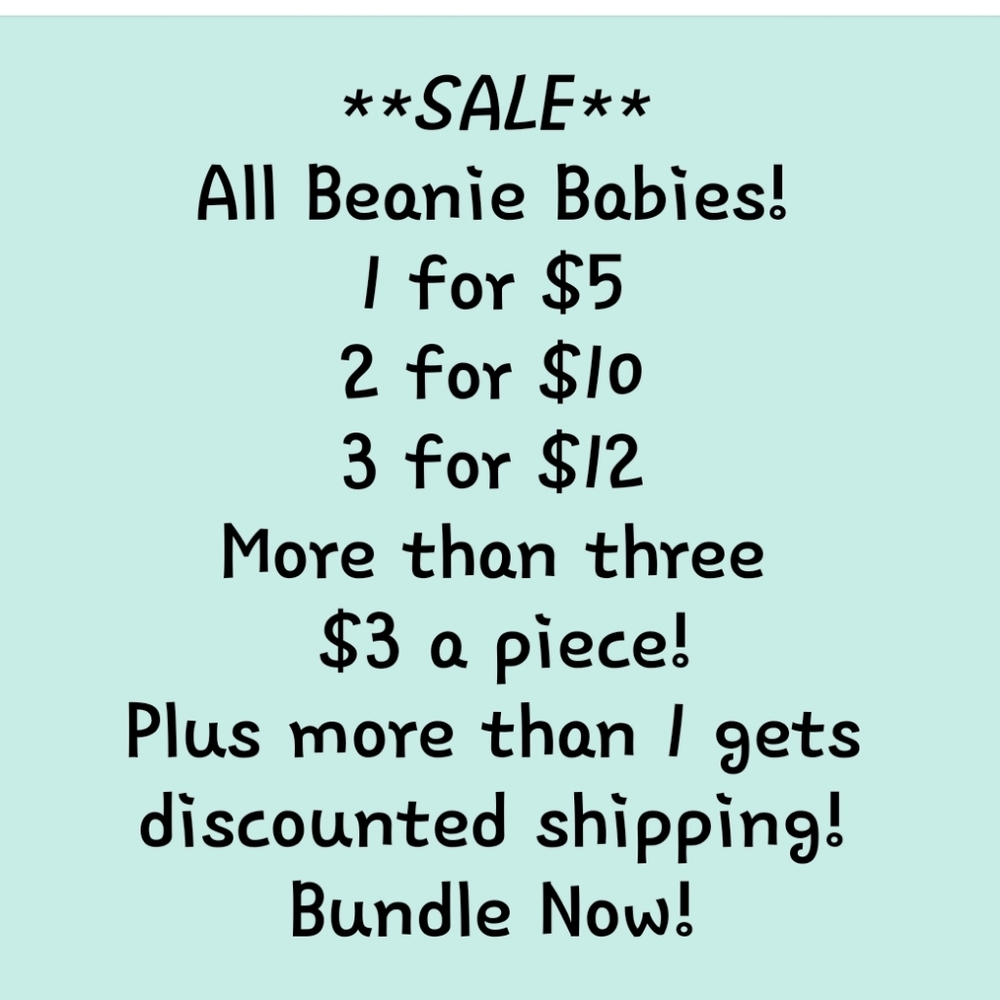 SALE ON BEANIE BABIES